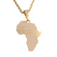 Collier CARTE D'AFRIQUE plaqué or pour homme