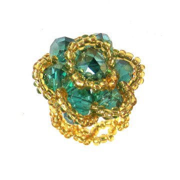 Bague PERLES vert turquoise