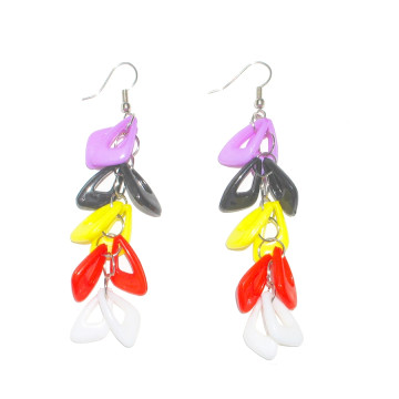 Boucles d'oreilles pendantes multicolores