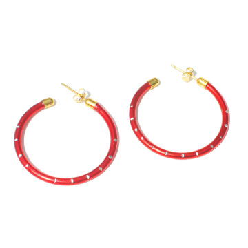Boucles d'oreilles créoles rouges
