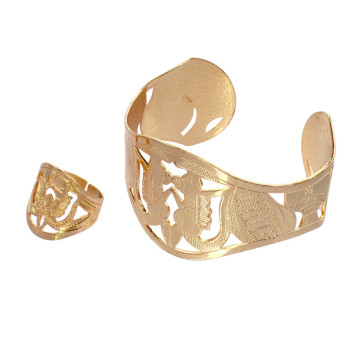 Bracelet et bague AMAZONIE plaqué or