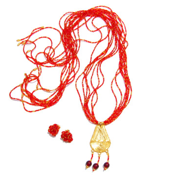 Collier et boucles d'oreilles africaine WASSA