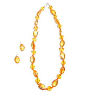 Collier et boucles d'oreilles SALOMÉ oranqe