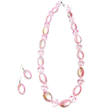 Collier et boucles d'oreilles SALOMÉ rose