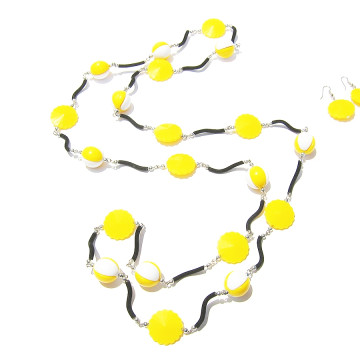 Sautoir et boucles d'oreilles BOLA BOLA vert