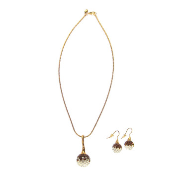 Collier et boucles d'oreilles plaqué or SOMPTUEUX