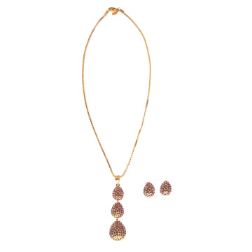 Collier et boucles d'oreilles plaqué or ATTIRANCE