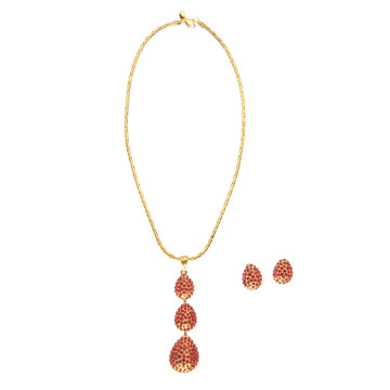 Collier et boucles d'oreilles plaqué or ATTIRANCE