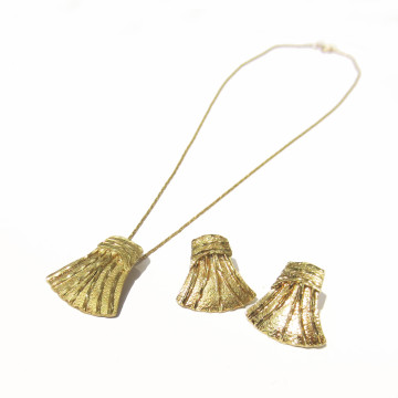 Collier et boucles d'oreilles plaqué or ÉVENTAIL ESPAGNOL