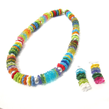 Collier et boucles d'oreilles fantaisie LA NATURE