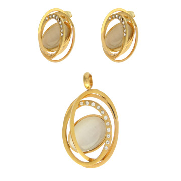 Médaille et boucles d'oreilles plaqué or VALENCIA