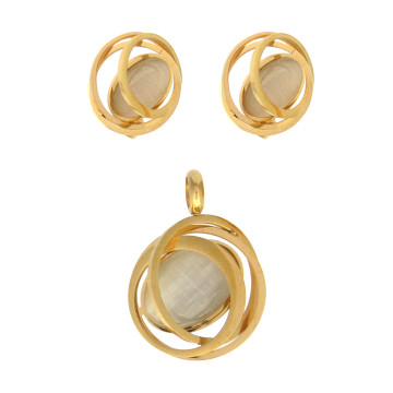 Médaille et boucles d'oreilles plaqué or VALENCIA