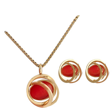 Collier et boucles d'oreilles plaqué or VALENCIA