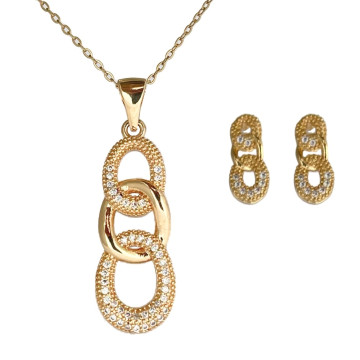 Collier et boucles d'oreilles plaqué or GRACIEUSE