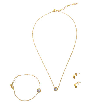 Collier et boucles d'oreilles  plaqué or SOFIA