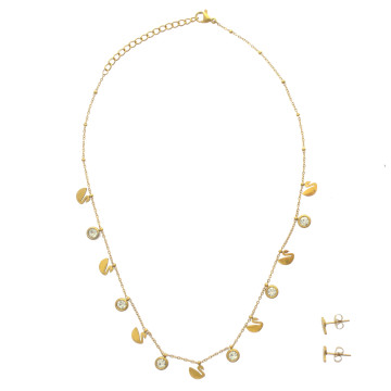 Collier et boucles d'oreilles plaqué or LA NATURE