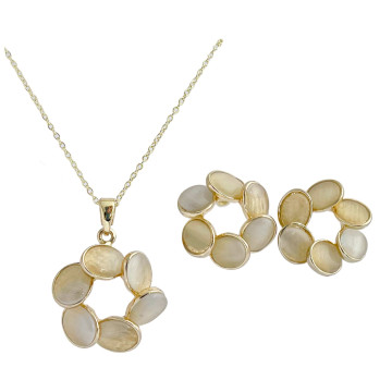 Collier et boucles d'oreilles plaqué or FLORIA