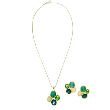 Collier et boucles d'oreilles plaqué or VALENTINA