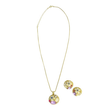 Collier et boucles d'oreilles plaqué or ALICE