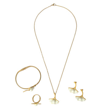 Parure plaqué or avec des perles PAMELA