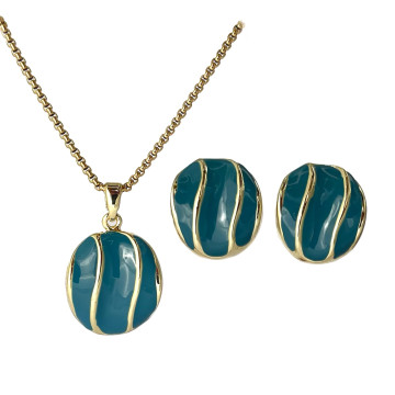 Collier et boucles d'oreilles PRINTEMPS PRÉCIEUX plaqué or